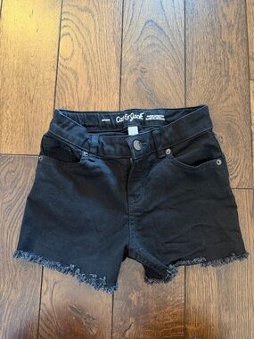 Girls Cat & Jack Black Frayed Hem Denim Shorts